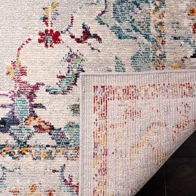 Elegant Grey & Cream Oriental Runner Rug - Synthetic, Hand-Knotted 2'2" x 5'