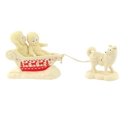 Dept 56 Snowbabies 4.5" One Dog Open Sleigh Husky Snow Fun  -  Decorative Figurines