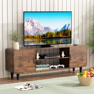 HDZNVF Entertainment Center with Storage Cabinets TV Stand for 55 Inch TV - 1 of 4