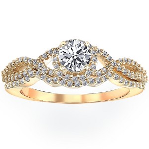 Pompeii3 3/4 Ct Diamond Engagement Infinity Wedding Ring Set 14k Yellow Gold - 1 of 4