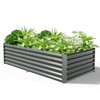 Cesicia 8x4x1.5ft Gray Rectangular Galvanized Raised Garden Bed For Vegetables & Flowers - 2 of 4