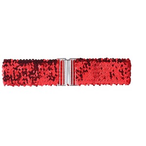 Allegra K Women's Stretchy Waist Belts Metal Interlock Buckles Sequins Decor Belts 60cm/23.62" 1 Pc - 1 of 4