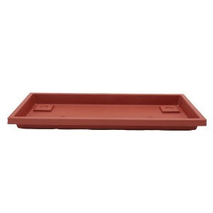 The HC Companies Venetian Rectangular Plant Tray, Plastic Drip Saucer, Clay - 1 of 4