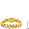 Steeltime Men's stainless steel and simulated diamonds ice out miami thick cuban link bracelet. Color Options: Silver, Gold - 3 of 4