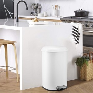 8 Gallon/30-Liter Bathroom Garbage Can, Step On Trash Can with Lid and Foot Pedal - 1 of 4