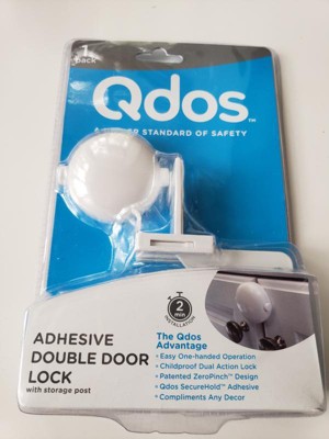 Qdos Adhesive Double Door Lock - White : Target