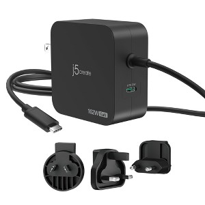 j5create 102W GaN PD USB-C® 2-Port Charger with Changeable AC Plugs - 1 of 4