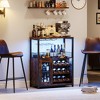 WATARRAN Coffee Bar Cabinet with Wine Rack and Glass Holder, Kitchen Sideboard Buffet Cabinet with Wine Rack Storage - 4 of 4