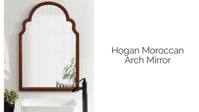 Rustic Brown Moroccan Arch Wood Vanity Mirror