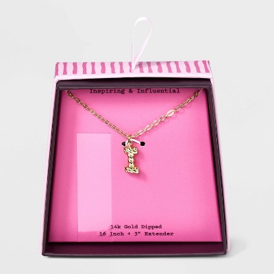 14K Gold Dipped Twisted Bubble Initial Necklace - A New Day™ Gold