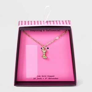 14K Gold Dipped Twisted Bubble Initial Necklace - A New Day™ Gold - 1 of 4