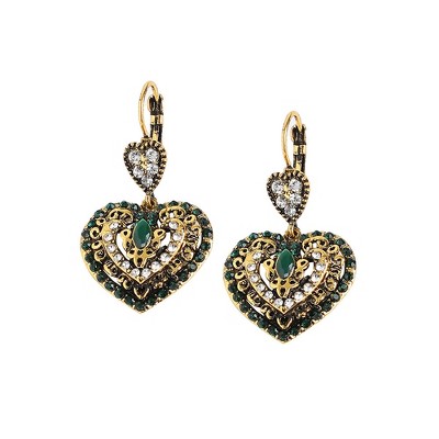 SOHI Women's Pink Heart Drop Earrings