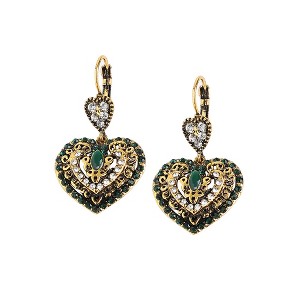 SOHI Women's Pink Heart Drop Earrings - 1 of 3