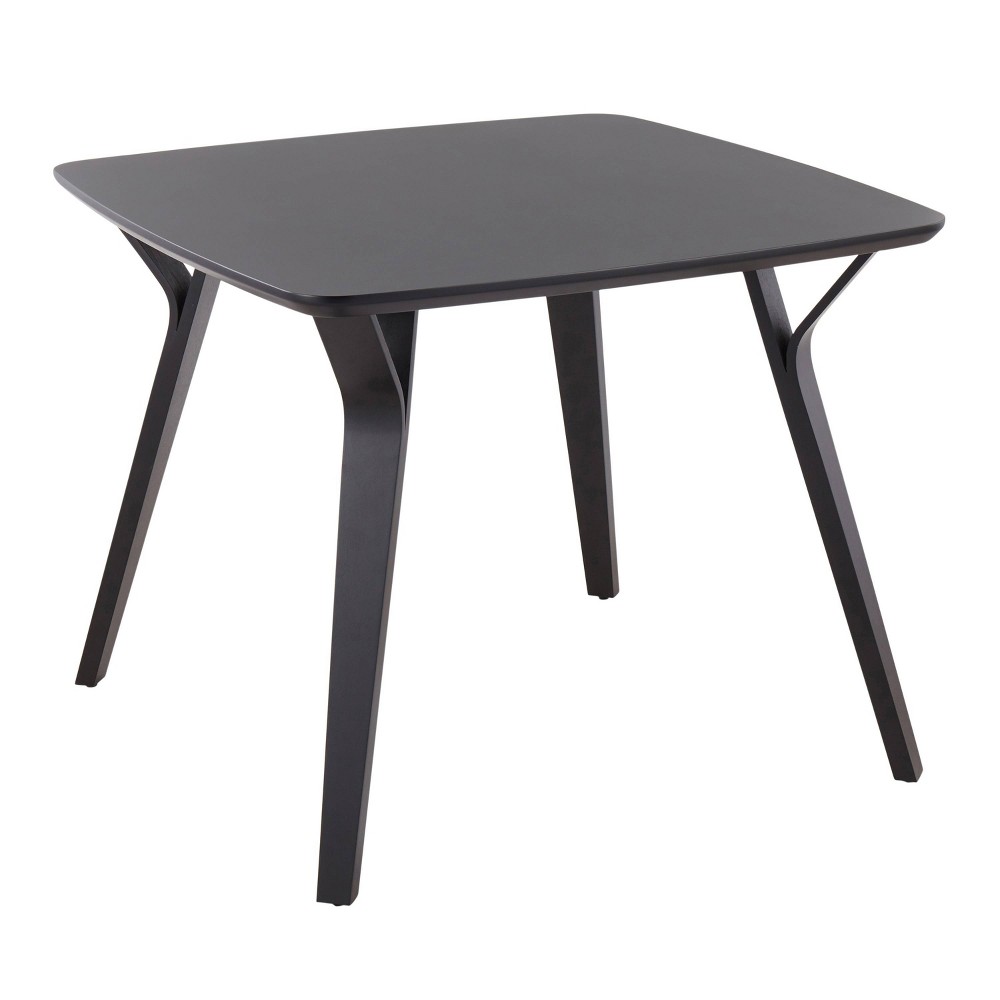 Photos - Dining Table 38" Folia Mid-Century Modern  Wood Black - LumiSource