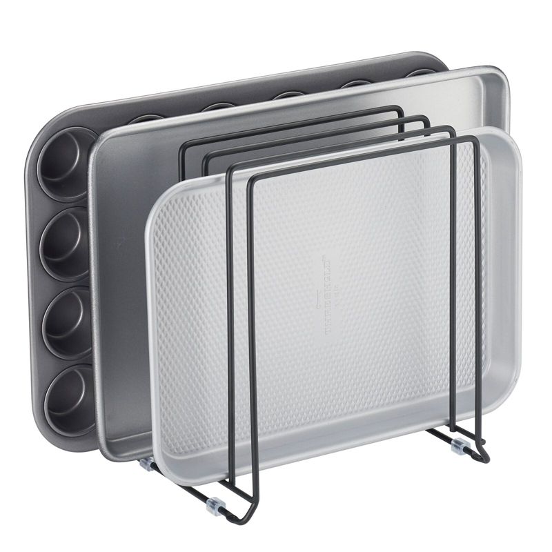 mDesign X-Large Steel Storage Tray Organizer Rack for Kitchen Cabinet, 1 of 6