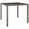 vidaXL Garden Dining Table Brown 35.4x35.4x29.5 in Poly Rattan - 2 of 4