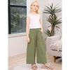 Girls' Wide Leg Pants Elastic Waistband Pleated Pants for Kids Girls Palazzo Pants with Pockets Girls Casual Trousers - 3 of 4