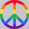 Adult Design By Humans Rainbow Pride and Peace Sign By JuanMedina T-Shirt - 2 of 2