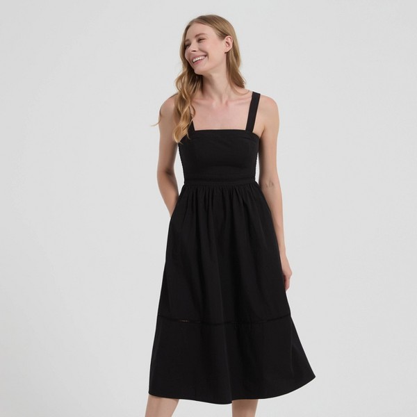 Vestido midi corte A con falda evasé de popelina de mujer - A New Day™ 3