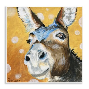 Stupell Industries Smiling Donkey Animal Painting Casual Circle Pattern Wall Plaque Art - 1 of 4