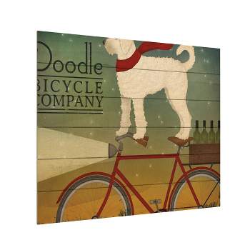 Trademark Fine Art -Ryan Fowler 'White Doodle on Bike Summer' Wood Slat Art