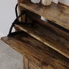Shoe Cabinet with 2 Flip Drawers, Hidden Wood Narrow Shoe Cabinet with Shoe Bench & 2 Hooks for Entryway Hallway, Living Room - 3 of 4