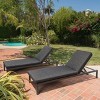 Okak Outdoor Aluminium Chaise Lounge Chairs,Set of 2,Patio Reclining Chair Pool Chaise,Reclining Chairs with 5 Positions,Patio Furniture,Black - 3 of 4