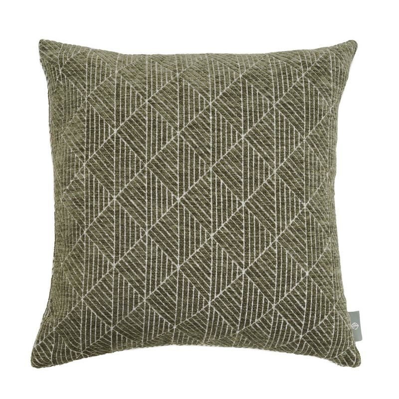 18&#34;x18&#34; Geometric Chenille Woven Jacquard Reversible Square Throw Pillow Moss Green - Evergrace, 1 of 6