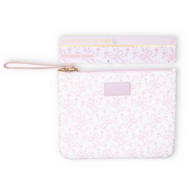 LoveShackFancy x Target - Yoobi Coquette Bow Flat Zip Pencil Case with Strap Chantilly
