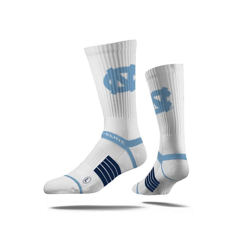 NCAA North Carolina Tar Heels Premium Knit Crew Socks - White, 1 of 5