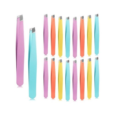 LOVELAY CREATIONS 16-Pack Slanted Eyebrow Tweezers