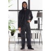 ADR Men's Plush Fleece One Piece Hooded Footed Zipper Pajamas Set, Soft Adult Jumpsuit PJs with Hood - 3 of 4