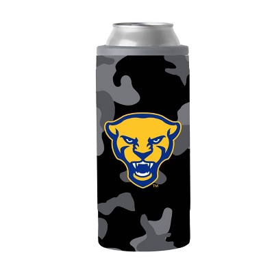 NCAA Pitt Panthers 12oz Black Camo Slim Can Cooler