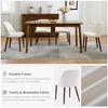 Wooden Upholstered Dining Chairs Set of 2: Padded seat, wood legs. Modern fabric side chairs for kitchen, dining room, cafe - 4 of 4