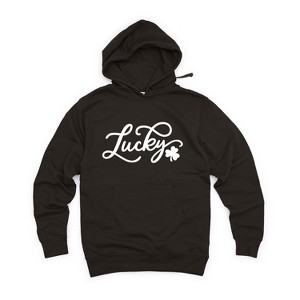 Simply Sage Market Women's Graphic Hoodie Cursive Lucky Clover - 1 of 4