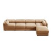 Modern Modular Sectional Sofa with 1 Storage Ottomans 4 Seater Chenille Sofa Couch with Contemporary Cylindrica Arm for Living Room-Tanpinhause - 2 of 4