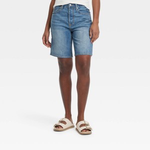 Women's High-Rise 90's Baggy Denim Bermuda Shorts - Universal Thread™ - 1 of 3