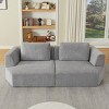 Modern Chenille Sectional Sofa with 2 Throw Pillows, Oversized 2-Seater Sofa, Small Sectional Couch for Living Room or Apartment–The Pop Home - 3 of 4