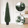 homfan Artificial Boxwood Topiary Trees - Cone Shape Fake Plant with Modern Black Planter, Faux Outdoor Plants for Indoor Front Porch Plants - 4 of 4