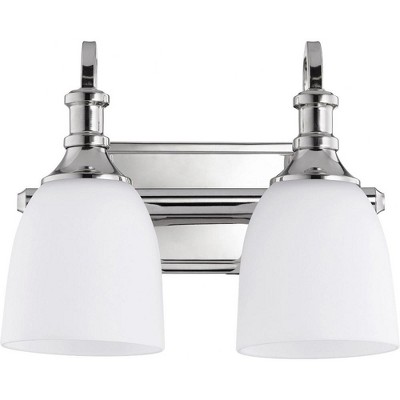 Quorum Lighting Richmond Glass 2-Light Polished Nickel Wall Sconce