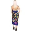 LA LEELA Women's Bikini Skirt Sarong Swimsuit Cover up Summer Wraps Bathing suit Swimwear Beach Wrap Skirts for Women One Size Blue, Floral - 4 of 4