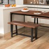 Tangkula 40" Dining Bench 2 Person Entryway Shoe Bench w/ Metal Frame Rectangular - 4 of 4