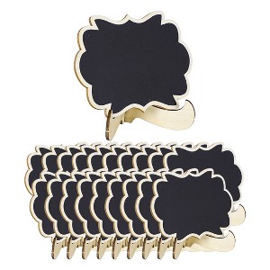 Unique Bargains Wood Mini Chalkboard Tags with Easel Stand for Wedding Message Board Sign 20 Pcs - 1 of 4