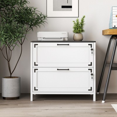 Farmhouse Lateral Filing Cabinet with Lock, Drawer File Cabinet for Home Office