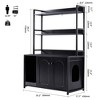 Jojoka 52" Tall Large Hidden Cat Litter Box Enclosure Furniture with 2 Door,Wooden Cat House w/2 Storage Shelves,Indoor Storage Cabinet Display Rack - 2 of 4
