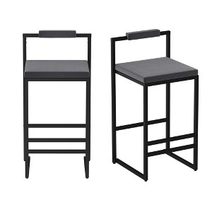 TiramisuBest Set of 2 Upholstered Velvet Bar Stools,Modern Counter Height Bar Chairs for Kitchen & Dining Room, Gold & Creamy White - 1 of 4