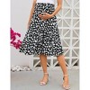 Coolmee Womens High Elastic Waist Maternity Skirt Summer Casual Floral Pleated Swing A Line Flowy Midi Skirts with Pockets - 4 of 4