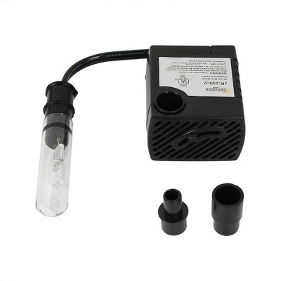 Sunnydaze Indoor Small Fountain or Aquarium Submersible Water Pump with Transformer and Finger Light - 70 GPH - 24 Volts