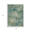 HomeRoots 5' X 8' Teal Blue Beige And Denim Blue Abstract Washable Indoor Outdoor Area Rug - 2 of 4