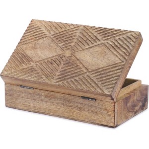 Hand Carved Wooden Keepsake Box, Elegant Vintage Memory Storage Box for Jewelry and Valuables, Gift for All Occasions - 1 of 4